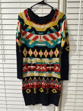 Jessica Simpson Knit Sweater Dress With Variety Of Vintage Colors! Size M